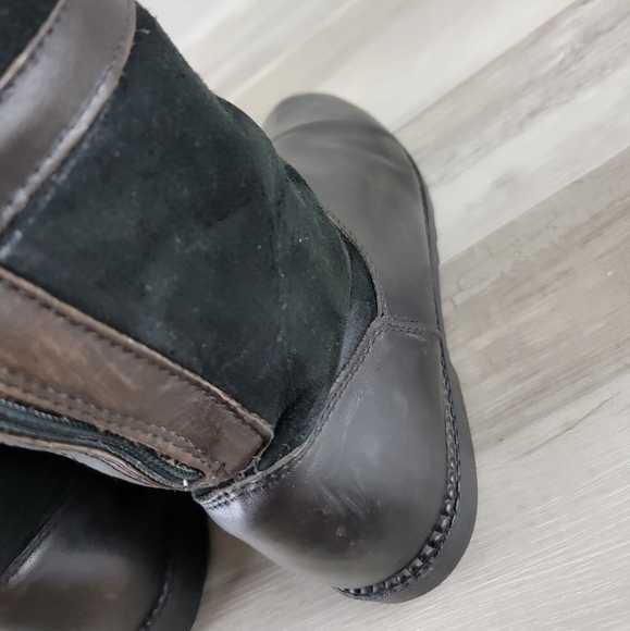 Vintage Blondo Suede, Leather Black, Dark Brown Mid Calf Boots Women's 8B - Picture 13 of 16